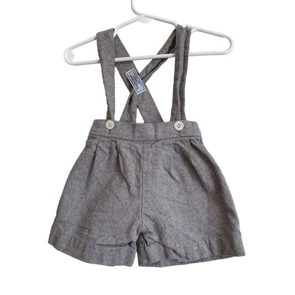 Bailey Boys Classics gray flannel shorts removeable suspenders. Size 12mo. - Picture 1 of 4